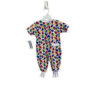 Vintage Unique Cradle Crowd Vibrant Balloons 1st Birthday Romper NWT Sz 12m